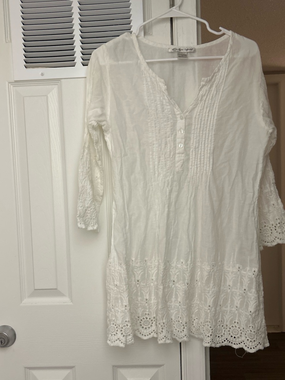 White Lace-Trim Wedding Dress Tunic by C G?